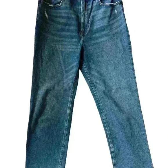 Abercrombie & Fitch Ultra High Rise Ankle Straight Jeans Medium Wash Blue Size 6 - Picture 5 of 6